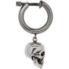 Alexander McQueen Silver Skull Hoop Earring