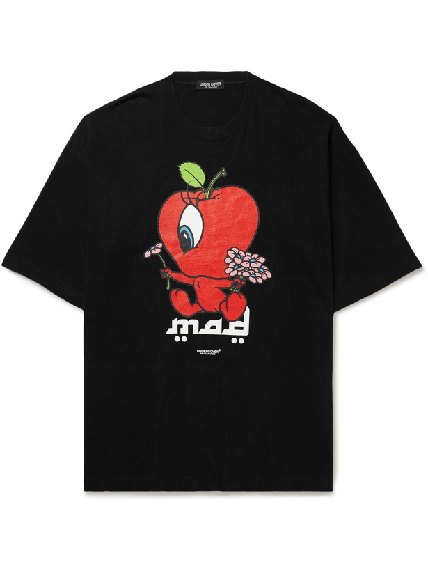 Photo: UNDERCOVER MADSTORE - MADSTORE Mad Apple Printed Cotton-Jersey T-Shirt - Black