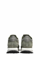 Philippe Model Tropez Haute Low Sneakers In Green Suede And Leather