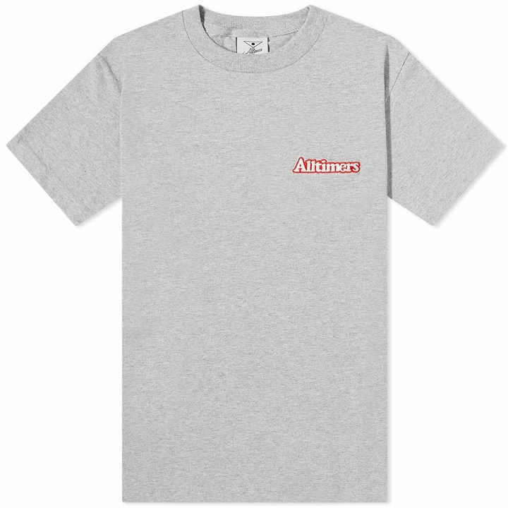 Photo: Alltimers Men's Broadway Embroidered T-Shirt in Heather Grey