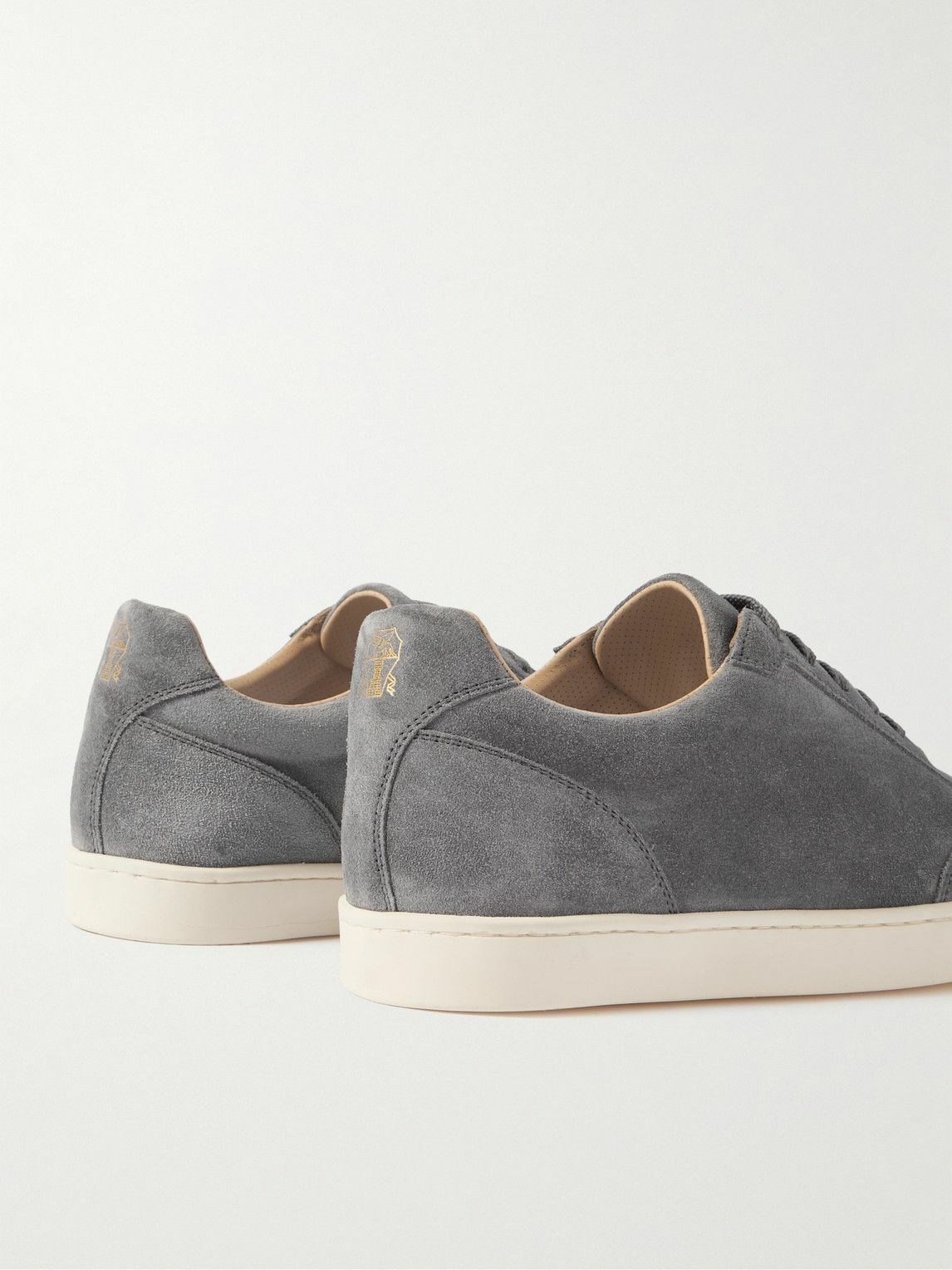 送料込】BRUNELLO CUCINELLI Coda di Rondine レザー スニーカー Coda di Rondine レザー スニーカー スエードトリム من BRUNELLO