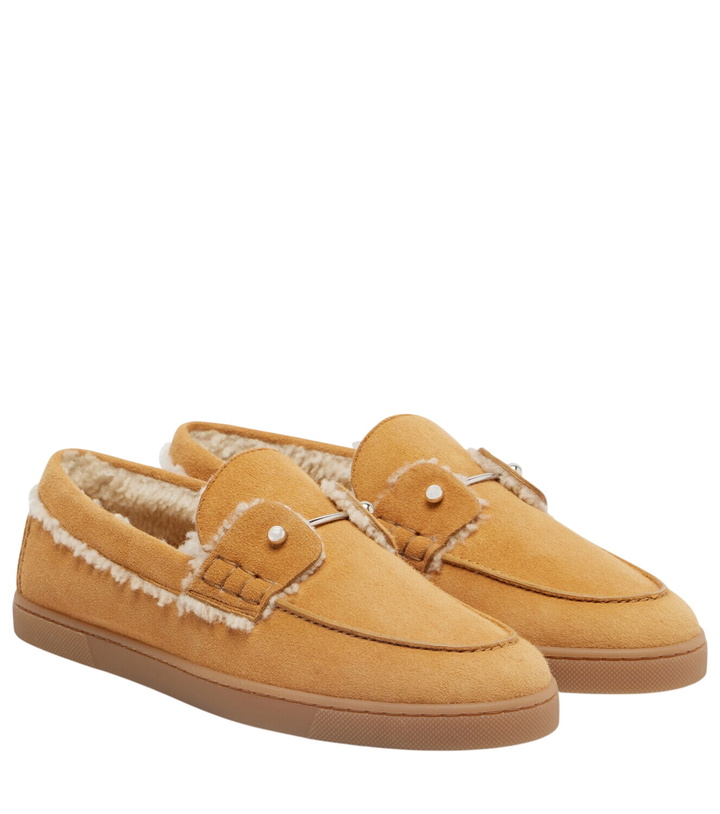 Photo: Christian Louboutin Chambeliboat shearling-trimmed suede loafers