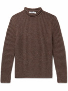 Inis Meáin - Moss Ribbed Baby Alpaca Sweater - Brown