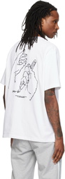 Solid Homme White Hand-Drawn T-shirt