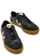 Veja Volley Panelled Grained Leather Sneakers Black