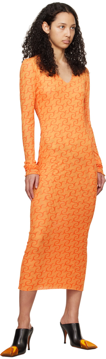 Jade Cropper Orange Printed Midi Dress