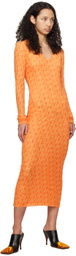 Jade Cropper Orange Printed Midi Dress