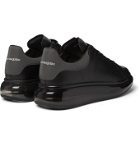 Alexander McQueen - Exaggerated-Sole Reflective-Trimmed Leather Sneakers - Black
