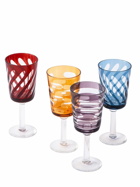 POLSPOTTEN - Set Of 4 Tubular Wine Glasses