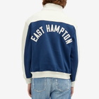 Rhude Men's Cotrast Quarter Zip Logo Jacket in Navy/Cream