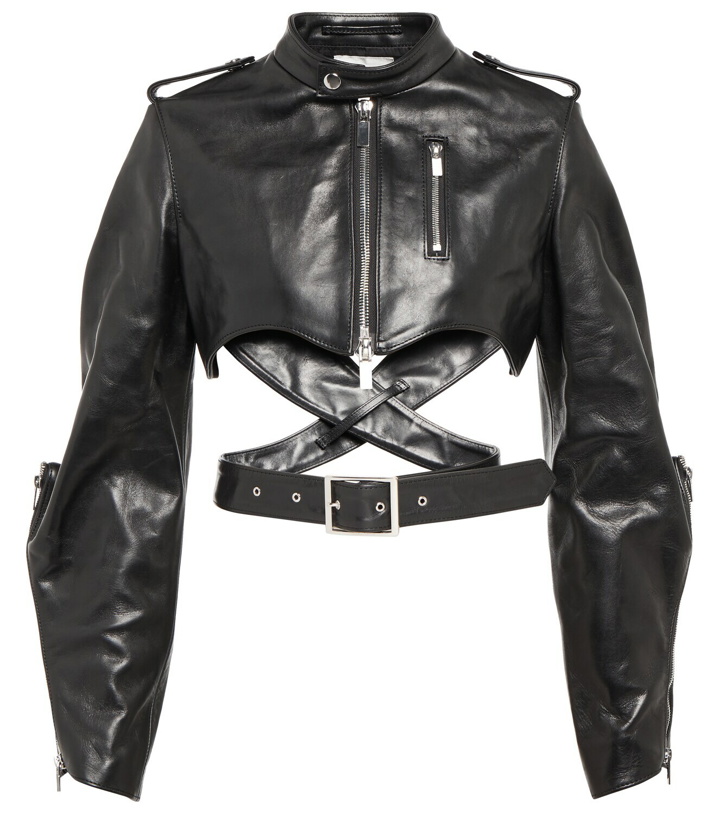 Photo: Noir Kei Ninomiya - Cropped cutout leather jacket