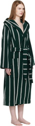 Tekla Green Terry Hooded Bathrobe
