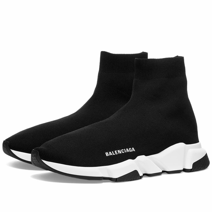 Photo: Balenciaga Men's Speed Runner LT Sneakers in Black/White/Black
