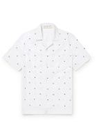 SMR Days - Paraiso Slim-Fit Camp-Collar Embroidered Organic Cotton-Poplin Shirt - Neutrals