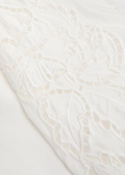 Weekend Max Mara Elmi Floral-embroidered Cotton-poplin Shirt White