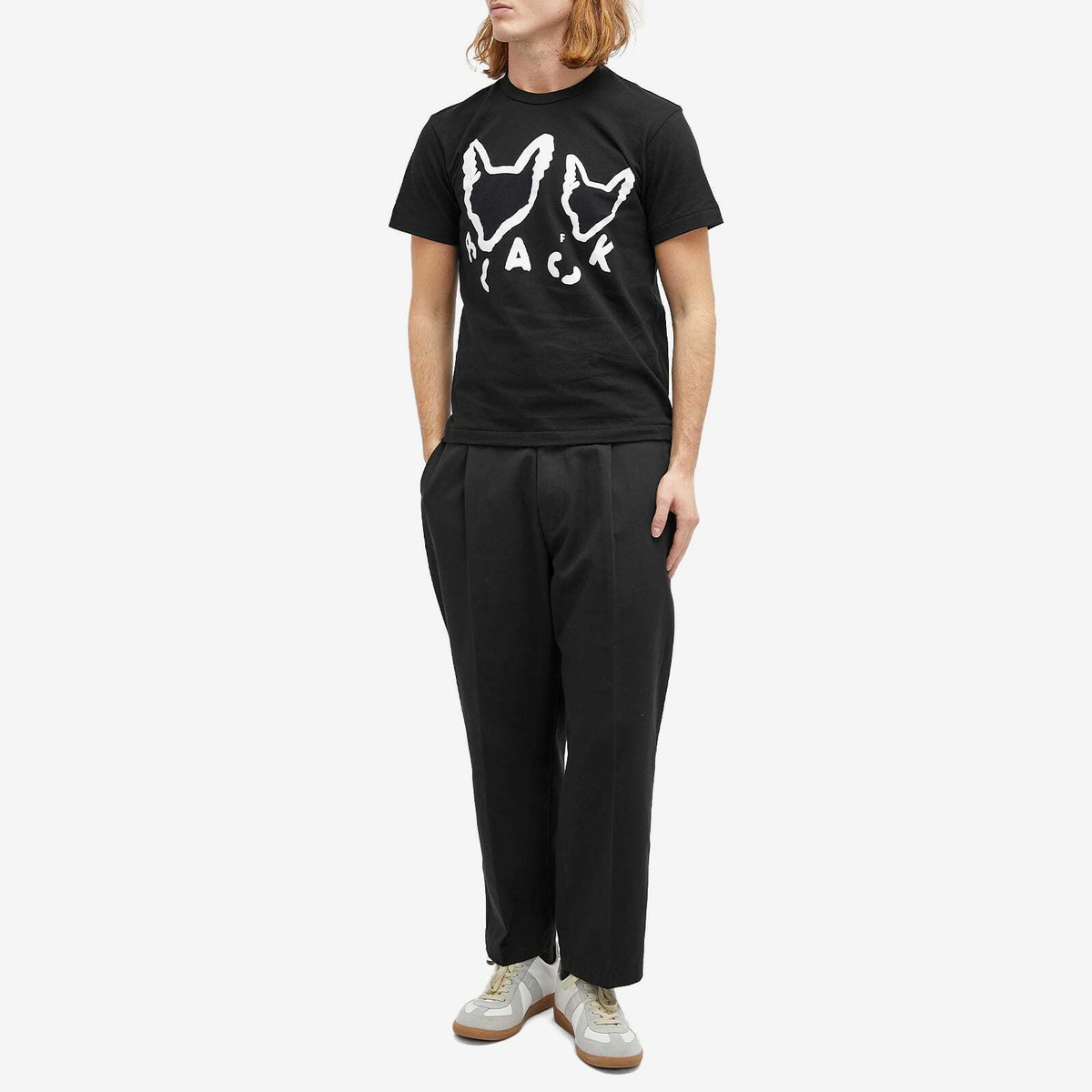 Comme des Garçons Men's x Filip Pagwski Fox Print T-Shirt in Black
