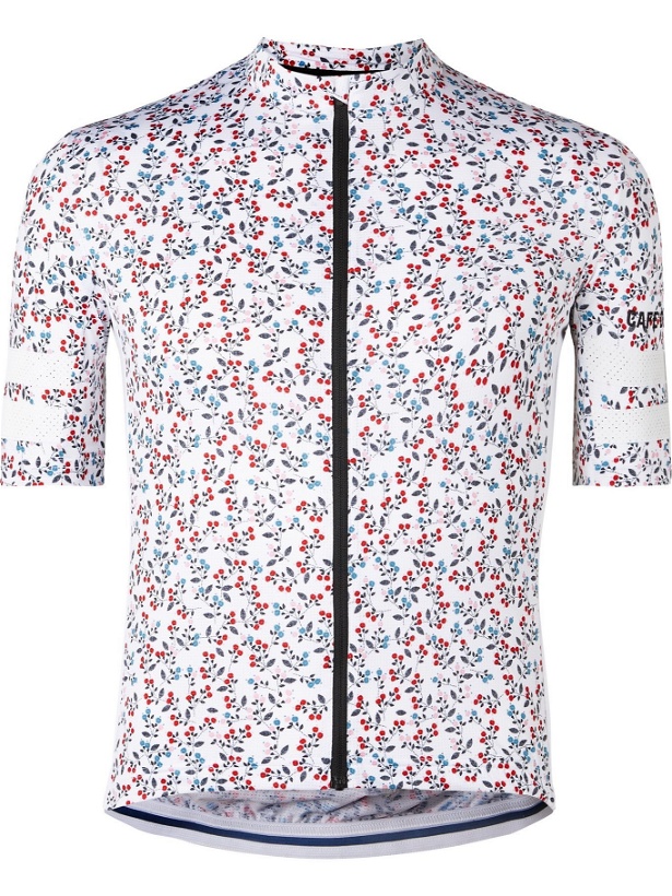 Photo: CAFE DU CYCLISTE - Floriane Floral-Print Mesh-Trimmed Cycling Jersey - White - XS