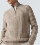 Agnona Cashmere, wool, and silk half-zip sweater
