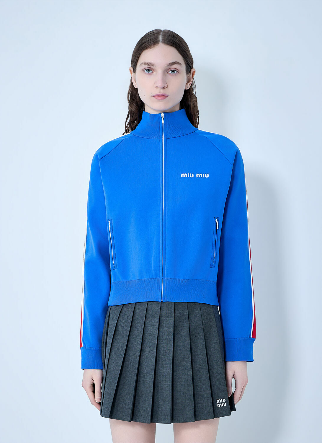 Miu Miu Technical Yarn Zipper Sweatshirt