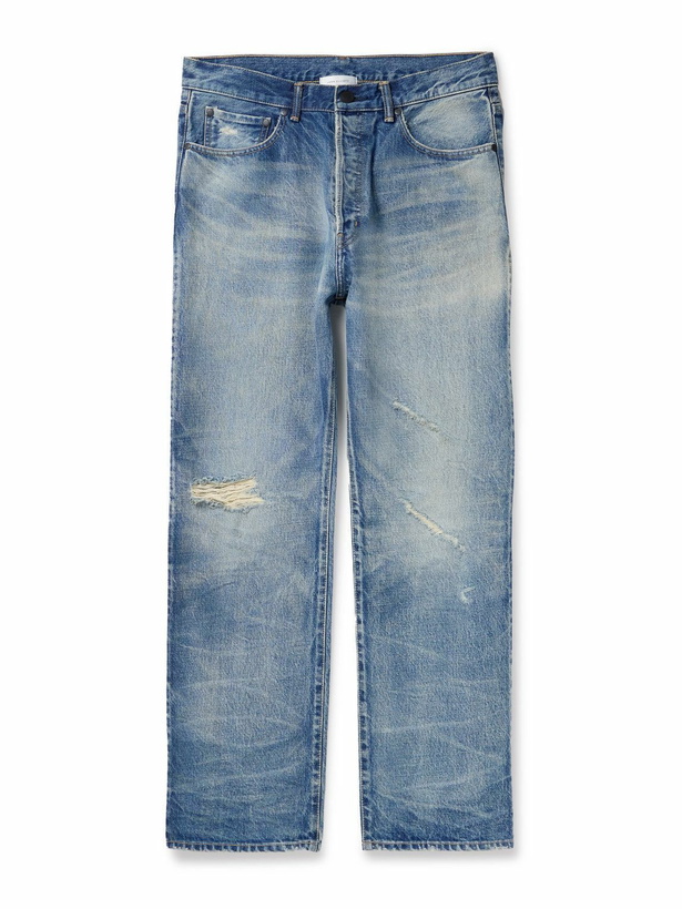 Photo: John Elliott - Wyatt Straight-Leg Distressed Jeans - Blue