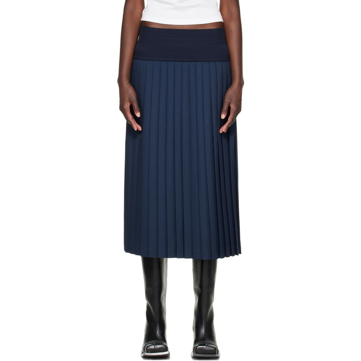 Photo: Stefan Cooke Navy Match Midi Skirt