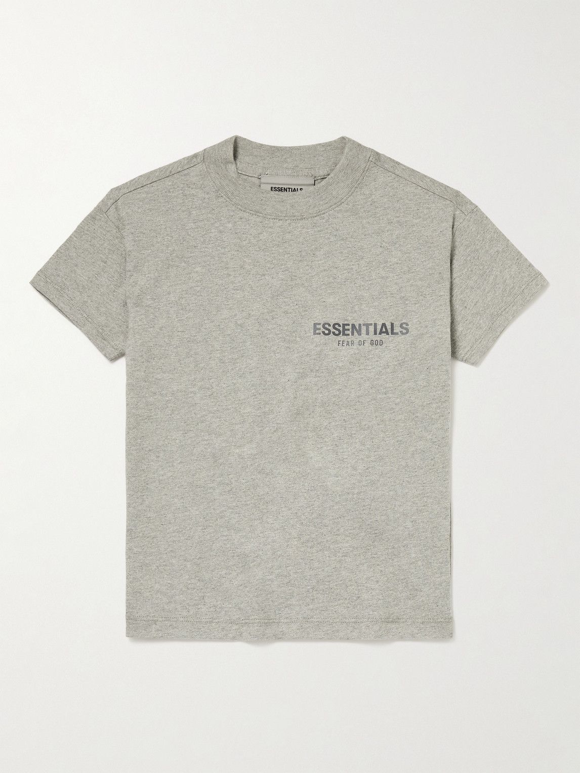 FEAR OF GOD ESSENTIALS KIDS grey Cotton Logo T-Shirt (2-16 Years)