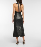 Staud - Laurel faux leather midi skirt