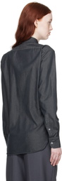 ZEGNA Gray Cashco Denim Shirt
