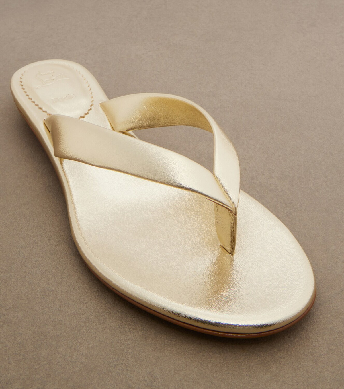 Christian Louboutin Miss Z metallic leather thong sandals