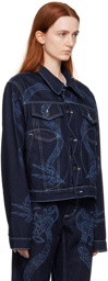 Charles Jeffrey Loverboy Blue Art Denim Jacket