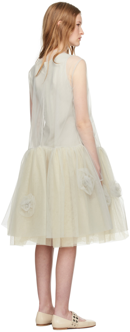 Molly Goddard Off-White Raquel Midi Dress