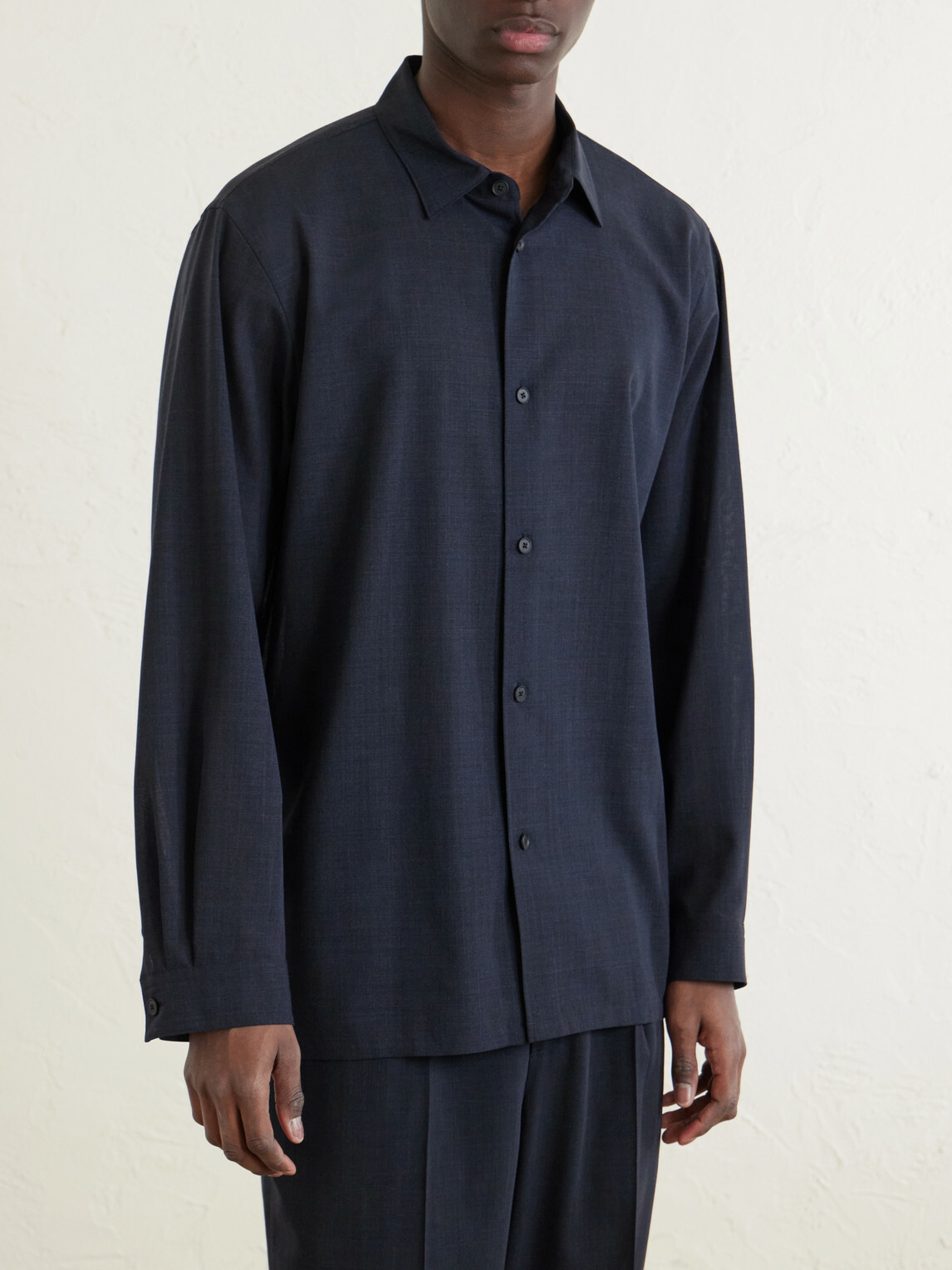 ATON - Wool-Gauze Shirt - Blue