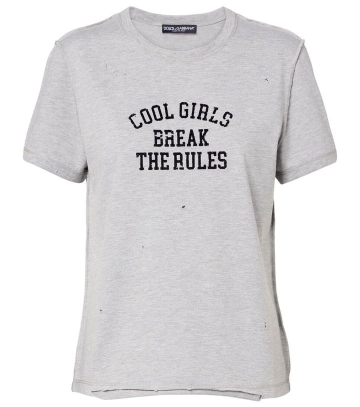 Photo: Dolce&Gabbana Printed cotton-blend jersey T-shirt