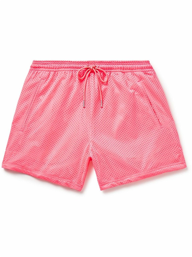 Photo: SECOND / LAYER - Straight-Leg Mesh Drawstring Shorts - Pink