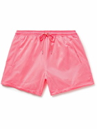 SECOND / LAYER - Straight-Leg Mesh Drawstring Shorts - Pink