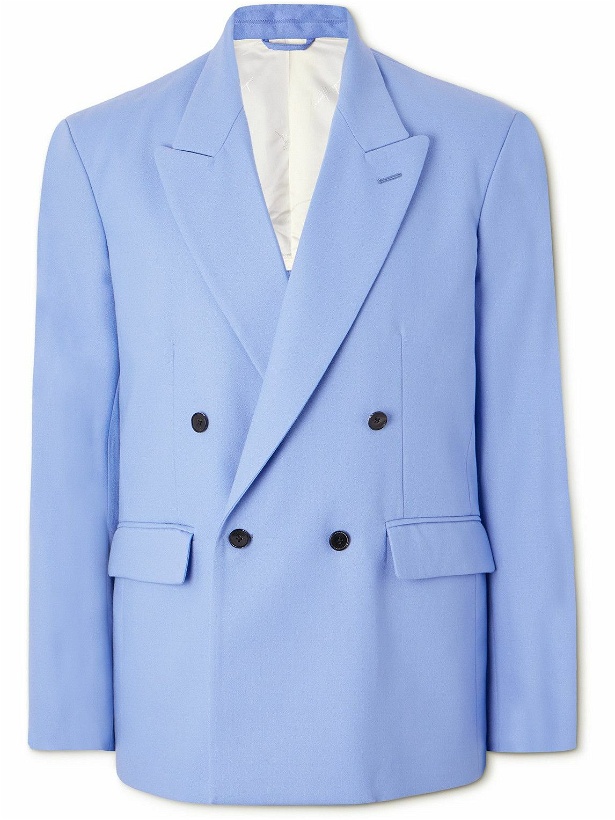Photo: SECOND / LAYER - Pico Double-Breasted Wool Blazer - Blue