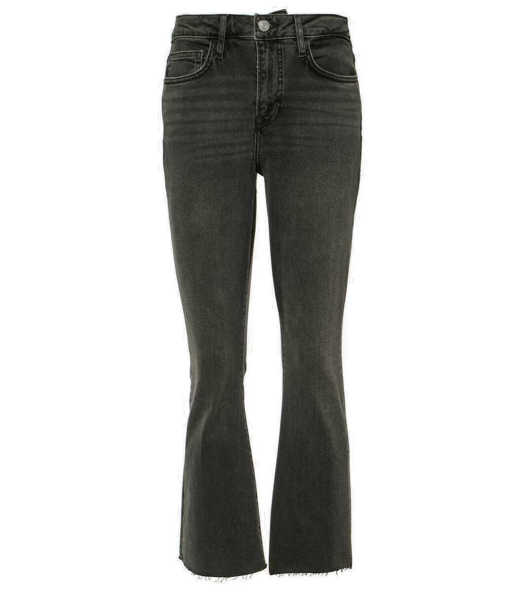 FRAME Le High 'N' Tight cropped distressed high-rise bootcut jeans