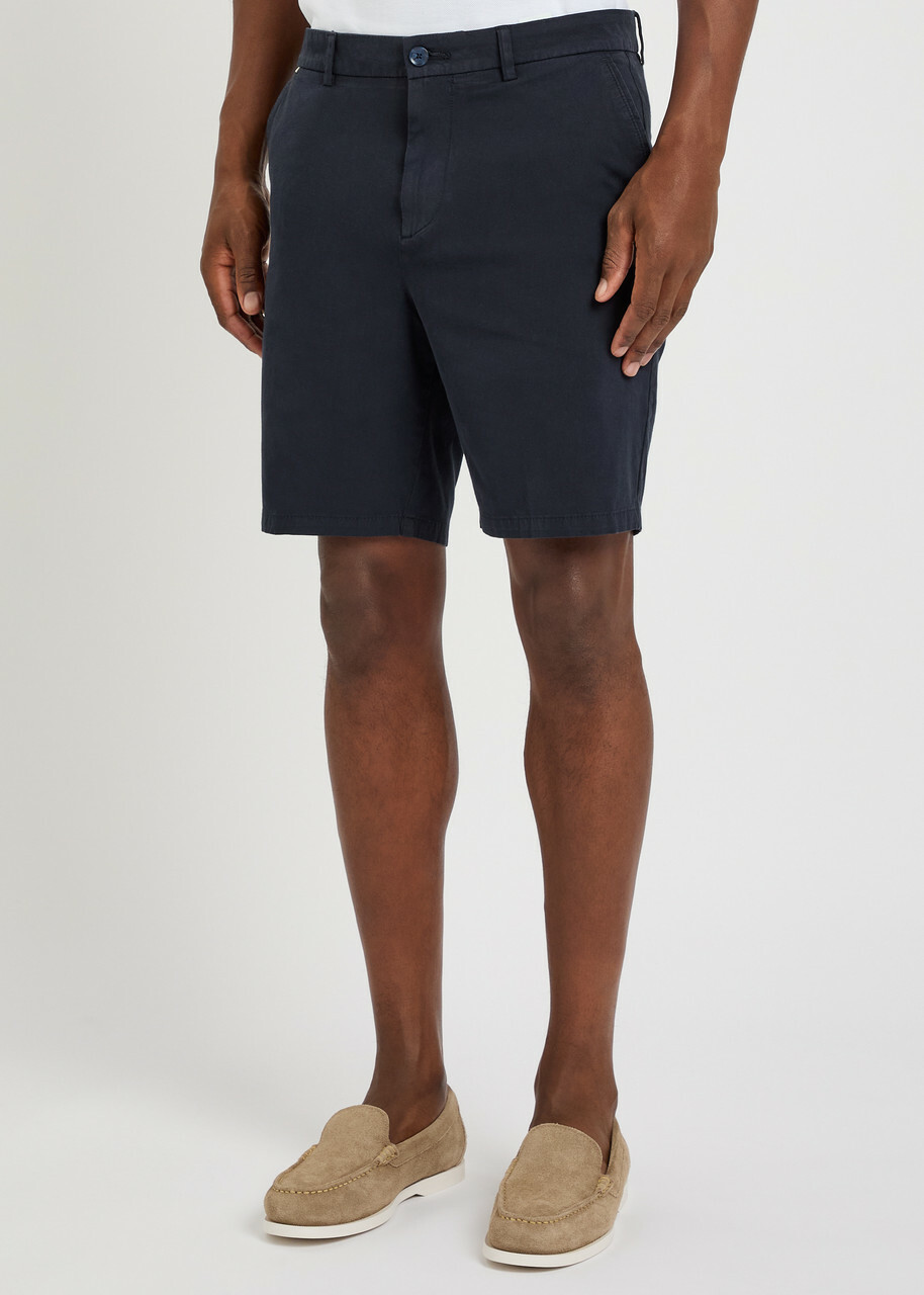 Boss Kane Stretch-cotton Shorts Dark Blue