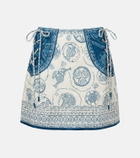 Alémais Lucky printed linen miniskirt