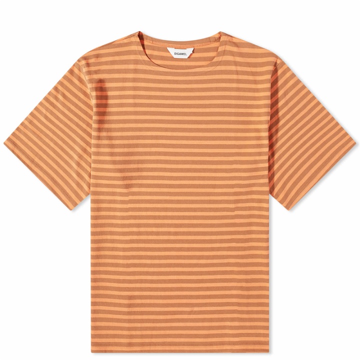 Photo: DIGAWEL Men's Stripe T-Shirt in Orange