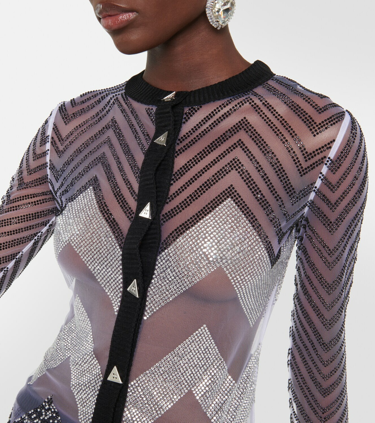 Missoni Zig-zag crystal-embellished cardigan