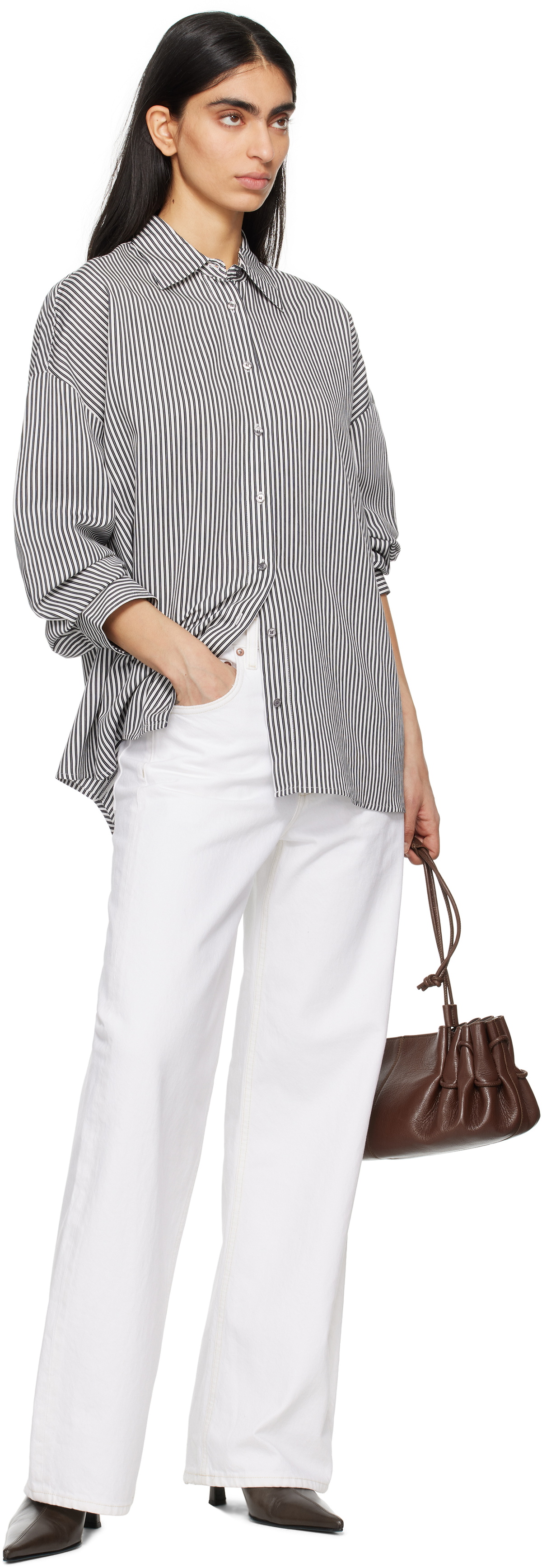AGOLDE Black & White Roux Shirt