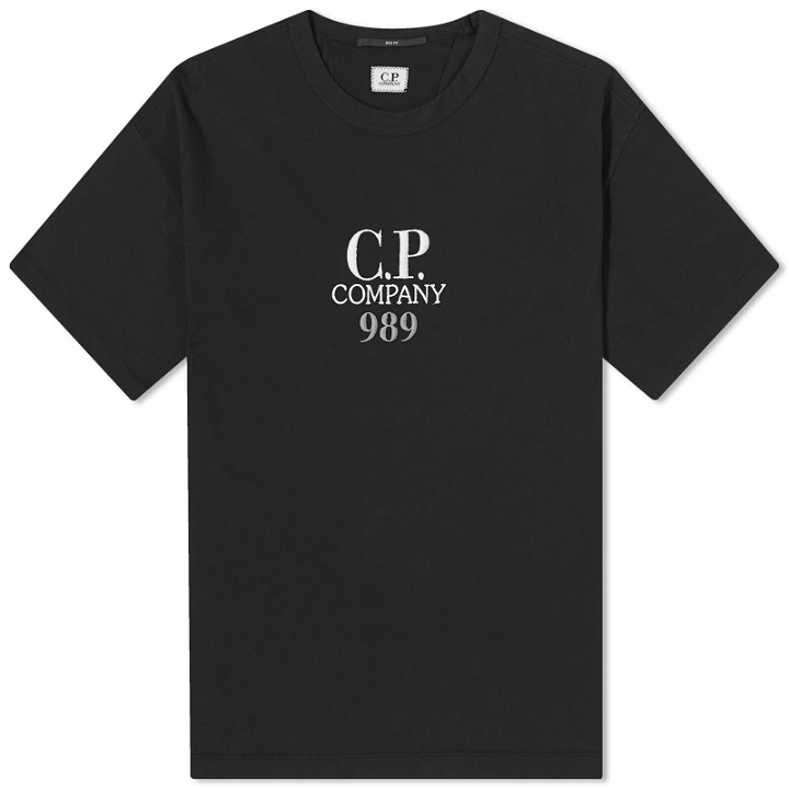 Photo: C.P. Company Men's Box Logo T-Shirt in Black