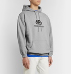 Balenciaga - Oversized Logo-Print Loopback Cotton-Jersey Hoodie - Gray