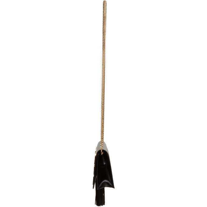 Balmain Black Leather Tassel Crossbody Bag