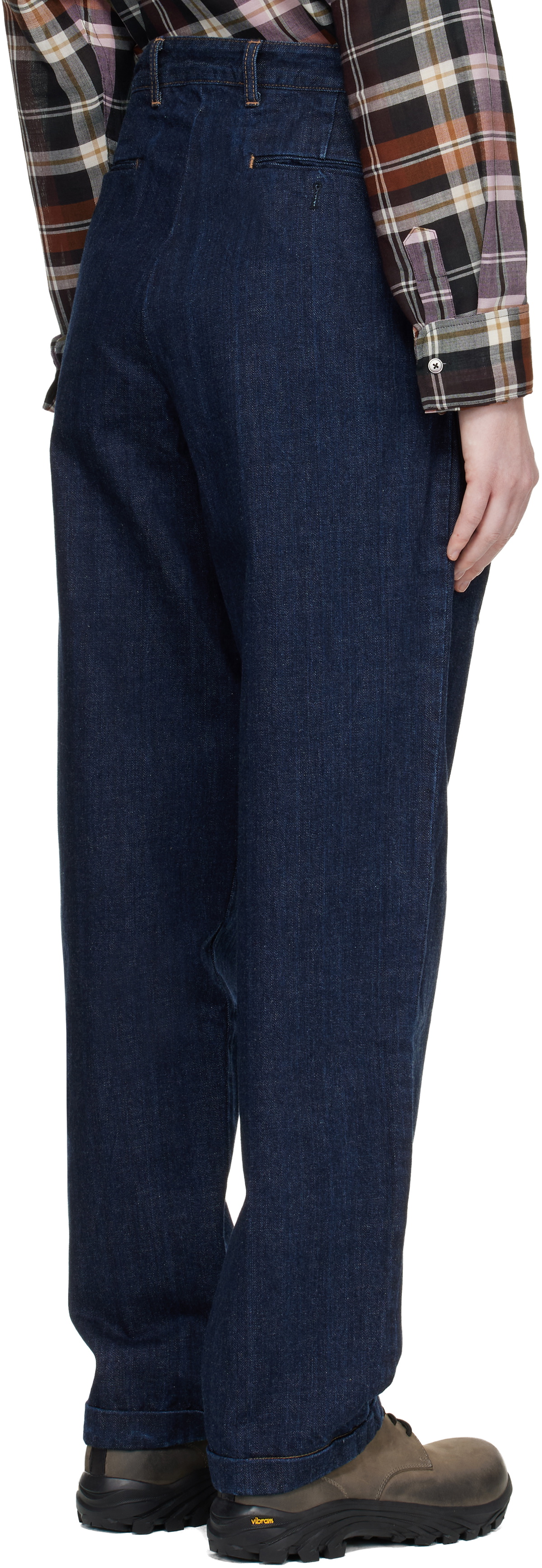 Carter Young SSENSE Exclusive Blue Washed Pleated Jeans