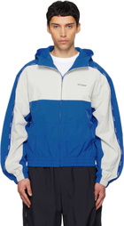 We11done Blue & Gray Logo Tape Track Jacket