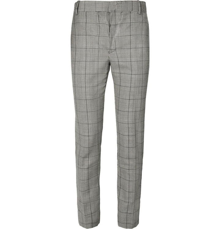 Photo: Alexander McQueen - Prince of Wales Checked Wool and Mohair-Blend Suit Trousers - Gray