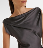 Victoria Beckham Posy draped gathered crêpe satin gown