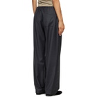 ssstein Gray Wool Silk Drawstring Easy Trousers